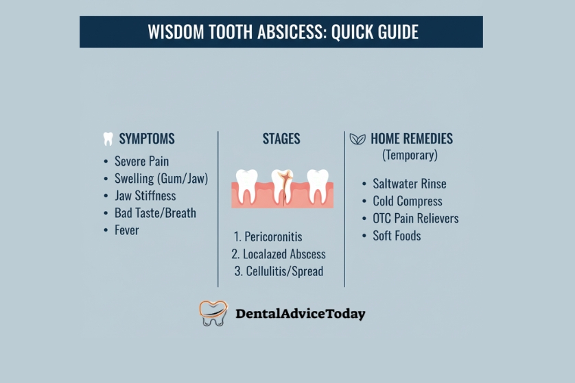 Wisdom Tooth Abscess, Symptoms, Stages, and Home Remedies